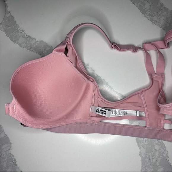 Victoria's Secret Knockout Light‎ Pink Sports Bra with Front Black Zipper 32DD - Picture 10 of 16